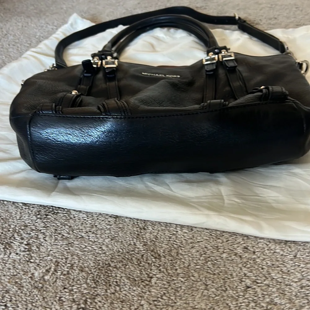 Michael Kors Black Leather Satchel Bag